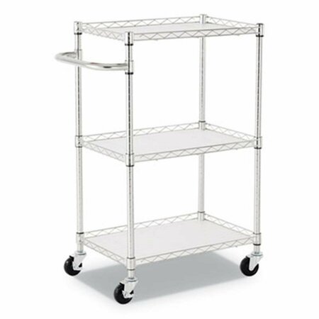 FINE-LINE 16 x 25 x 39 in. 3 Shelf Wire Cart with Liners, Silver FI2659537